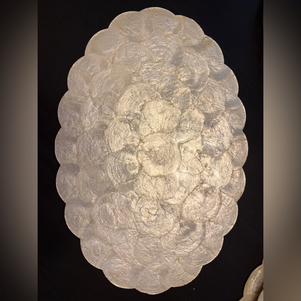 Vintage Capiz Shell Scalloped Placemats (Set of 4)
